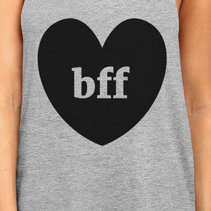 Bff Hearts BFF Matching Grey Tank Tops