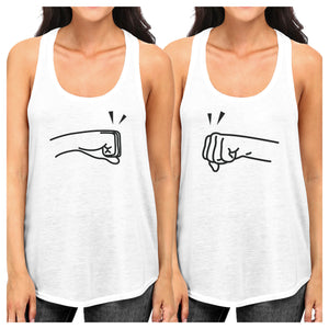 Fists Pound BFF Matching White Tank Tops