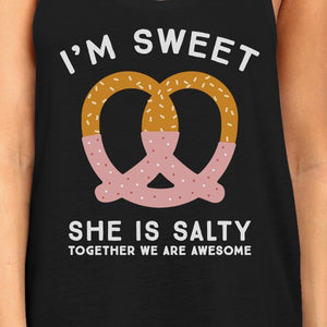 Sweet And Salty BFF Matching Black Tank Tops