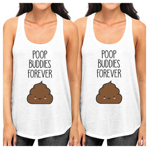 Poop Buddies BFF Matching White Tank Tops