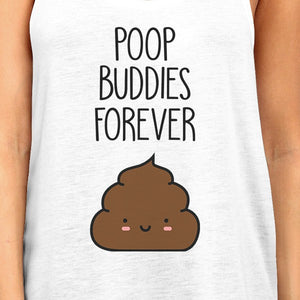 Poop Buddies BFF Matching White Tank Tops