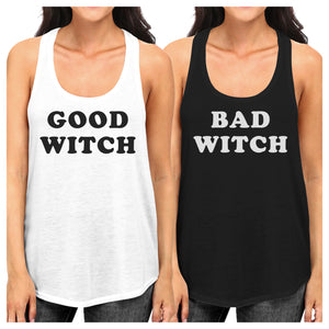 Good Witch Bad Witch BFF Matching White and Black Tank Tops