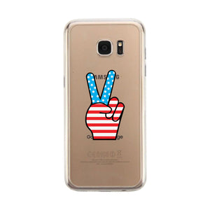 American Flag Peace Clear Phone Case - 365INLOVE