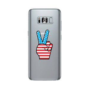 American Flag Peace Clear Phone Case - 365INLOVE