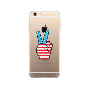 American Flag Peace Clear Phone Case - 365INLOVE