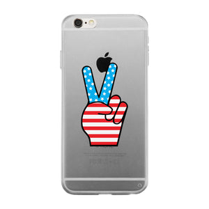 American Flag Peace Clear Phone Case - 365INLOVE