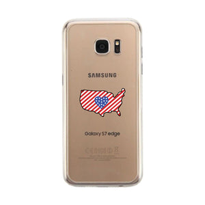 USA Map American Flag Clear Phone Case - 365INLOVE