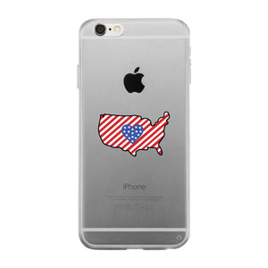 USA Map American Flag Clear Phone Case - 365INLOVE