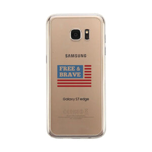 Free & Brave Us Flag Clear Phone Case - 365INLOVE