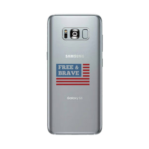 Free & Brave Us Flag Clear Phone Case - 365INLOVE