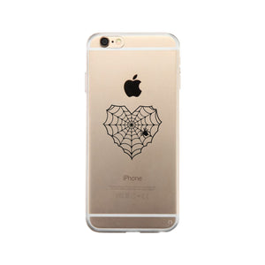 Heart Spider Web Clear Phone Case