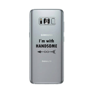 I'm With Handsome-Right Clear Phone Case