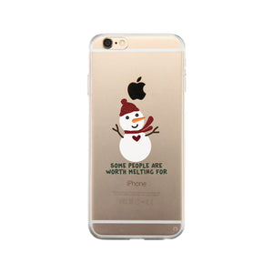 Some People Are Worth Melting For Snowman Clear Phone Case