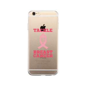 Tackle Breast Cancer Football Clear Phone Case