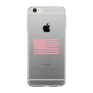 Breast Cancer Awareness Pink Flag Clear Phone Case