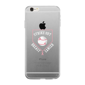 Strike Out Breast Cancer Baseball Clear Phone Case