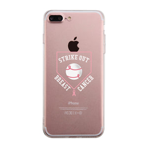 Strike Out Breast Cancer Baseball Clear Phone Case