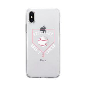 Strike Out Breast Cancer Baseball Clear Phone Case