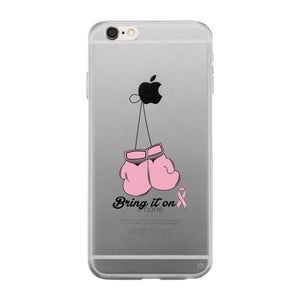 Bring It On Breast Cancer Awareness Boxing Clear Phone Case