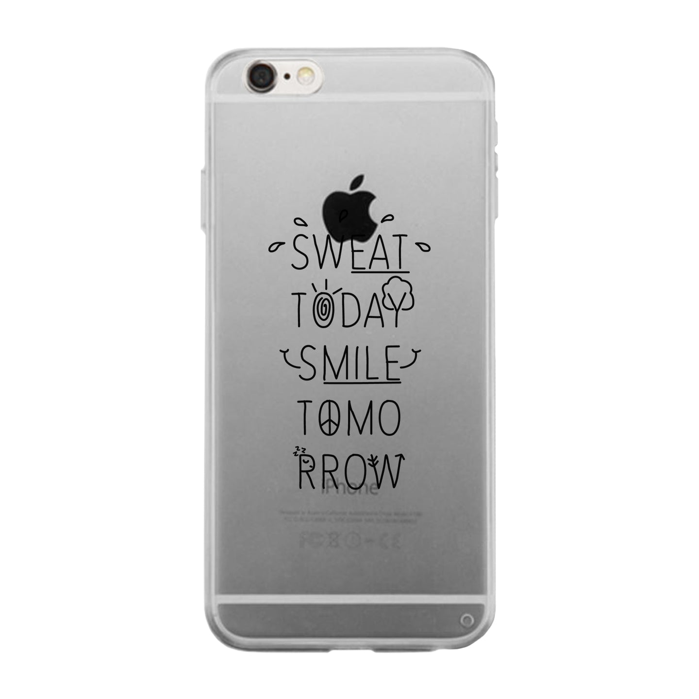 Sweat Smile Clear Case Funny Workout Gift Phone Cover Cute Gym Gif