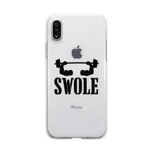 Swole Mates-LEFT Clear Case Funny Couples Matching Case Gym Gifts