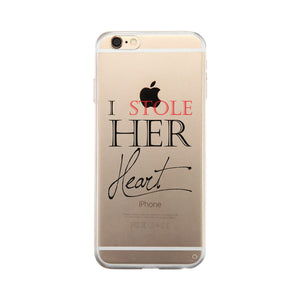 Stole Her Heart-LEFT Clear Case Transparent Cover Cut Wedding Gifts