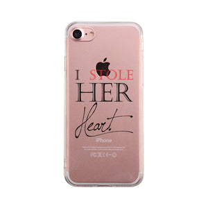 Stole Her Heart-LEFT Clear Case Transparent Cover Cut Wedding Gifts