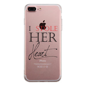 Stole Her Heart-LEFT Clear Case Transparent Cover Cut Wedding Gifts