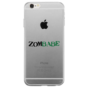 Zombae and Zombabe Clear Case Cute Matching Couple Phone Covers