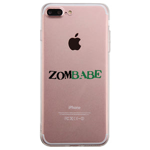 Zombae and Zombabe Clear Case Cute Matching Couple Phone Covers