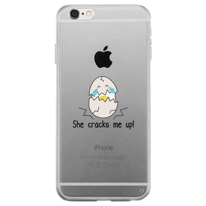 She Cracks Me Up & I'm Eggtraordinary Matching Clear Phone Case