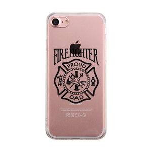 Firefighter Dad Clear Case Strong-Minded Caring Blessed Dad Gift