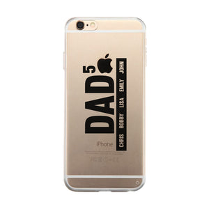 Dad Number Of Children Custom Personalized Clear Phone Case