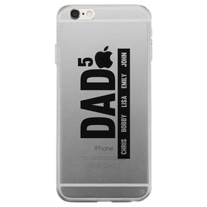 Dad Number Of Children Custom Personalized Clear Phone Case