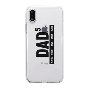 Dad Number Of Children Custom Personalized Clear Phone Case