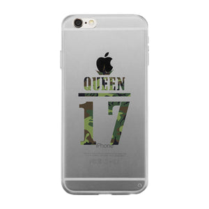 Queen Military Pattern Custom-Right Clear Phone Case