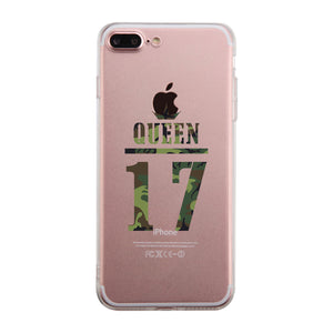 Queen Military Pattern Custom-Right Clear Phone Case