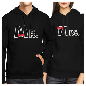 Mr And Mrs Ribbon Couple Hoodies His And Hers Wedding Gifts - 365INLOVE