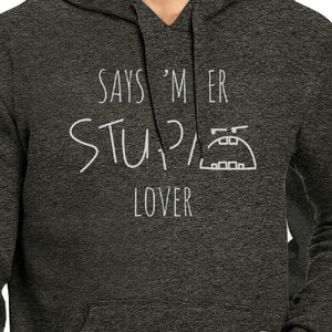 Her Stupid Lover And My Stupid Lover Matching Couple Dark Grey Hoodie