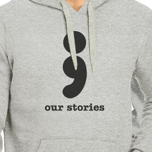 Our Stories Will Never End Matching Couple Grey Hoodie