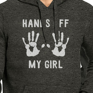 Hands Off My Girl And My Guy Matching Couple Dark Grey Hoodie