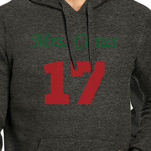 Mr. And Mrs. Claus Matching Couple Dark Grey Hoodie