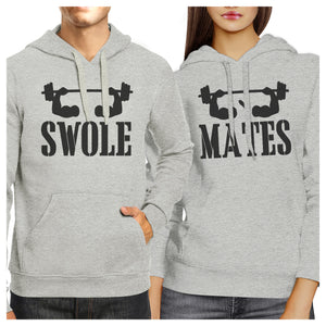 Swole Mates Grey Matching Hoodies Pullover Funny Fitness Gym Gifts