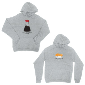 Sushi & Soy Sauce Grey Matching Hoodies Funny Anniversary Gift Idea