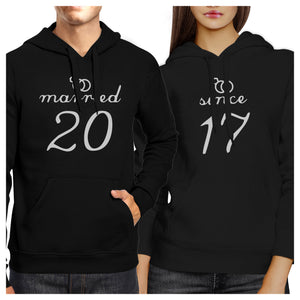 Married Since Custom Matching Couple Black Hoodie