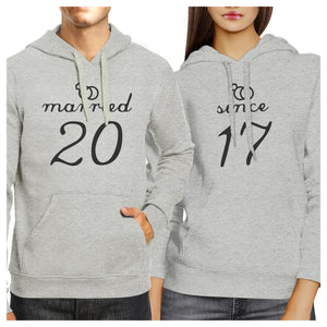 Married Since Custom Matching Couple Grey Hoodie