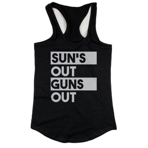 Sun's Out Guns Out Women's Black Tanktop