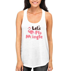 White Let's FlamMingle women tank top