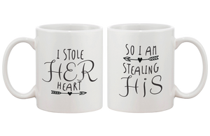 Romantic His and Her Coffee Mugs for wedding gift