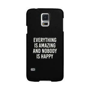 Nobody Happy Black Slim Fit Cute Phone Cases For Apple, Samsung Galaxy, LG, HTC - 365INLOVE